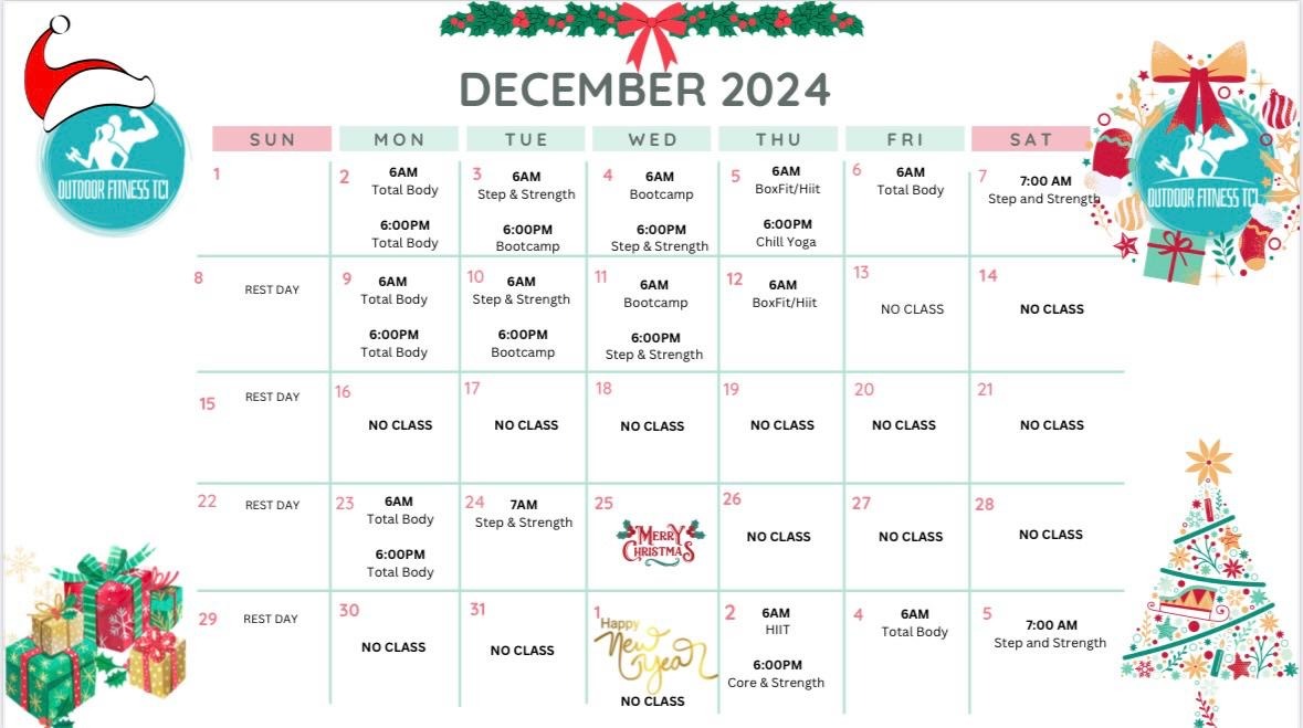 December Fitness TCI class schedule