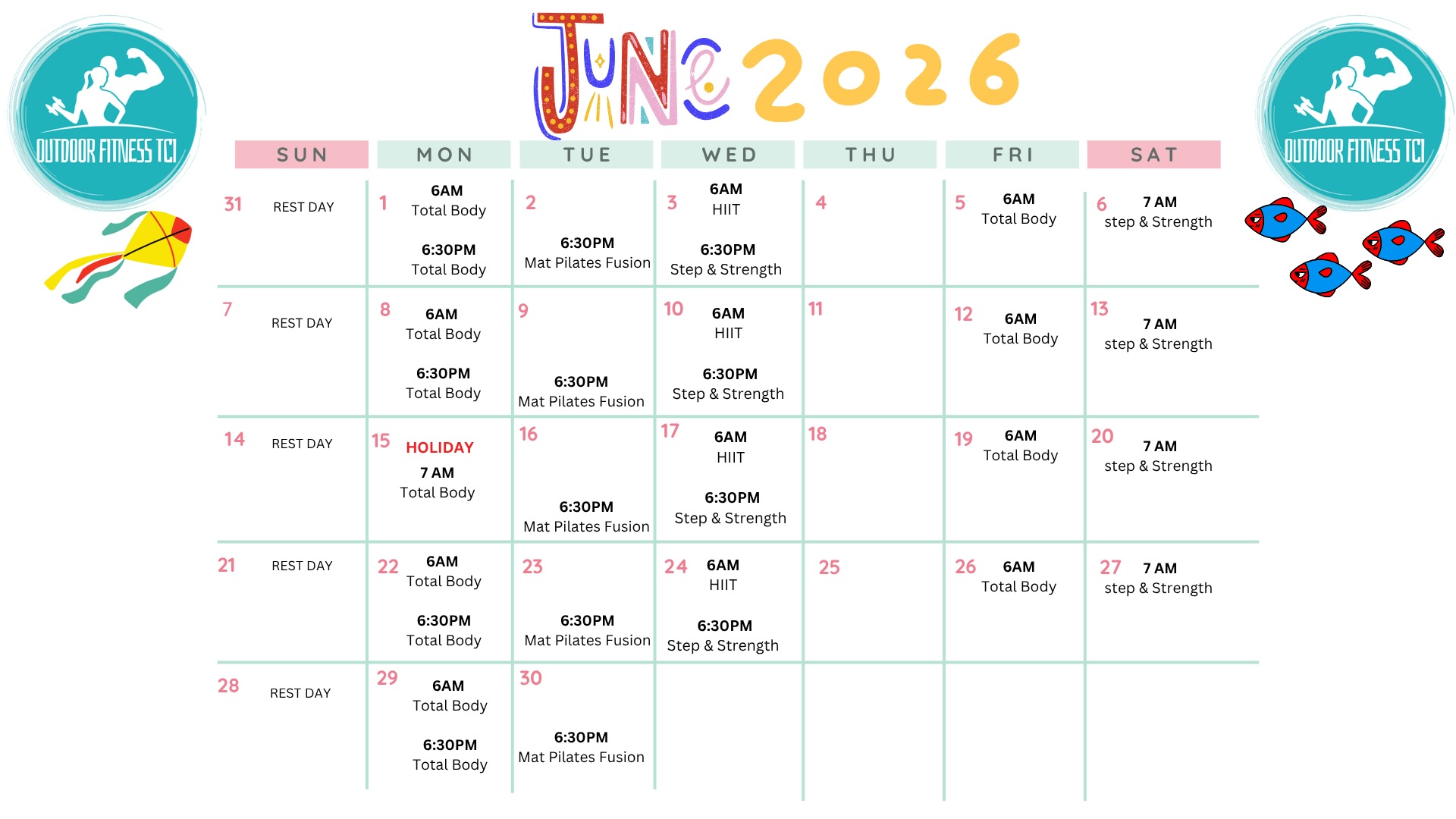 Fitness TCI calendar