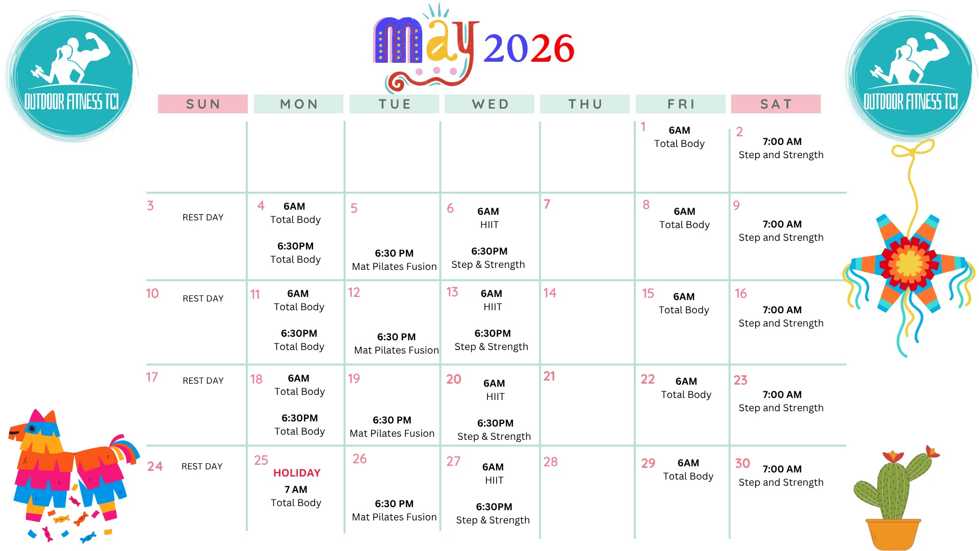 Fitness TCI calendar
