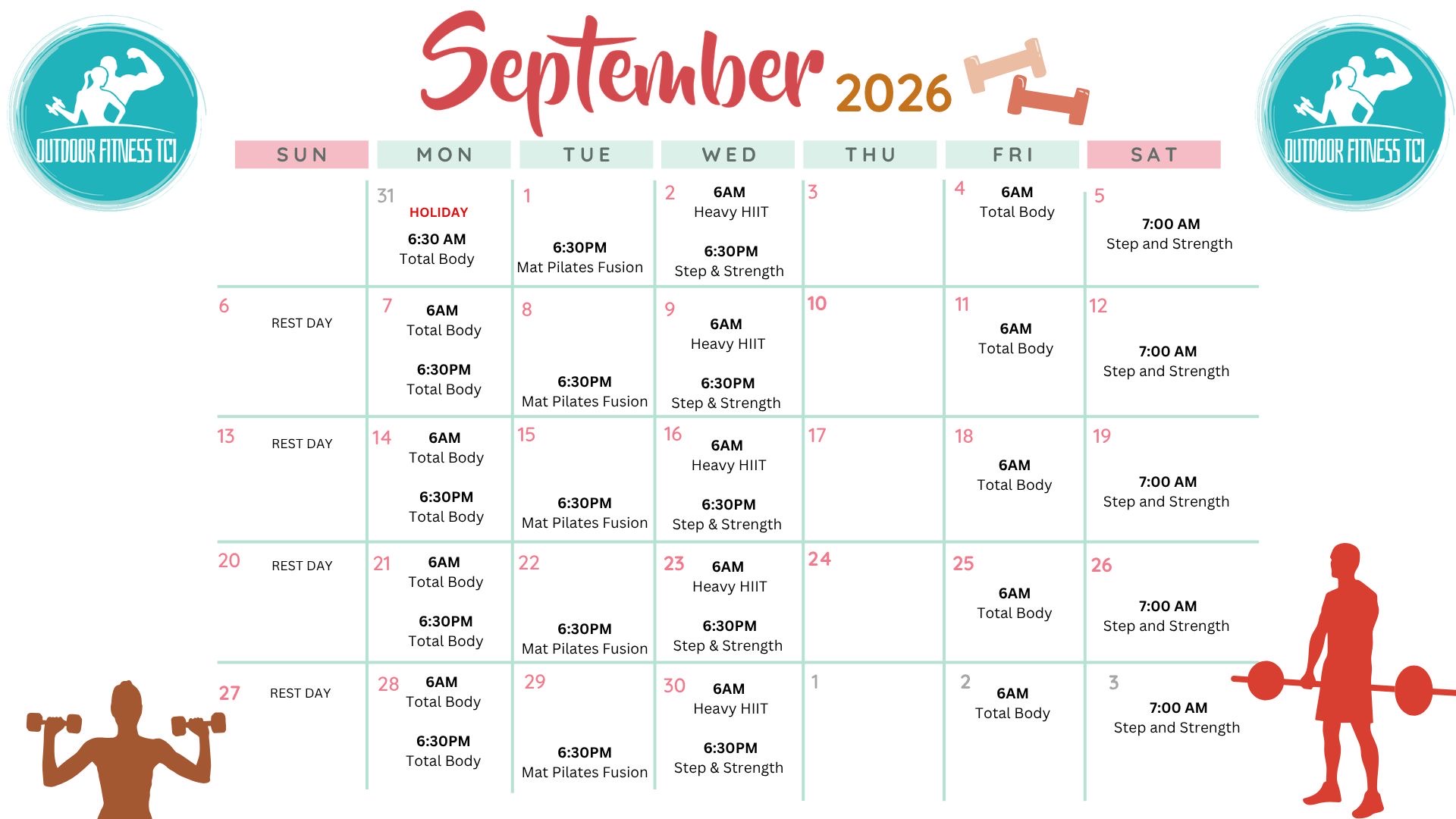 Fitness TCI calendar